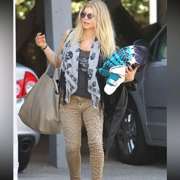 Current/Elliott Ankle Cropped Jeans Leopard Print Fall Autumn celebrity style - Picture 6 of 12